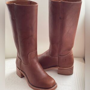 Frye Chestnut Leather Heeled Boots